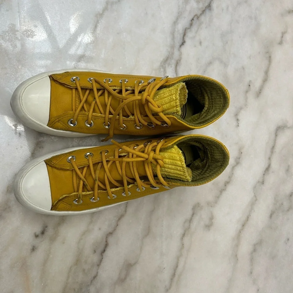 Converse Yellow High-Top Platforms